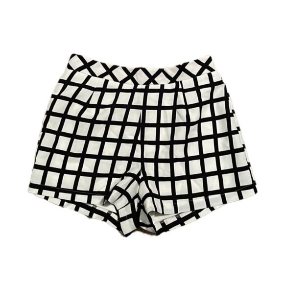 Forever 21 Grid Print Crepe Shorts - M - Picture 2 of 7